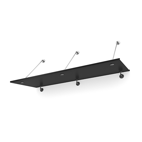 Entrétak Easy Collection - Tube Svart aluminium, 2000 mm, Svart aluminium