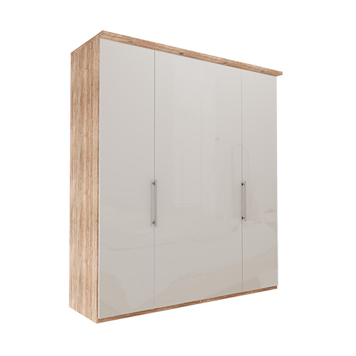 Garderob Atlanta - Ljus rustik ek 236 cm, 200 cm, Med kornisch