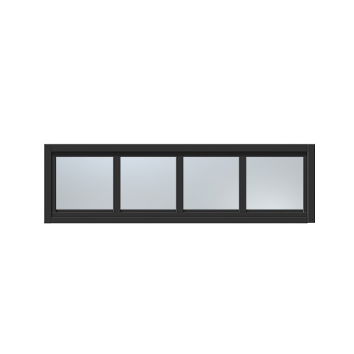Överljus med spröjs Näs 14x3, Svart, Frostat glas
