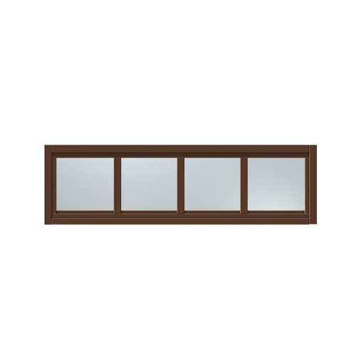 Överljus med spröjs Näs 14x4, Nötbrun, Frostat glas