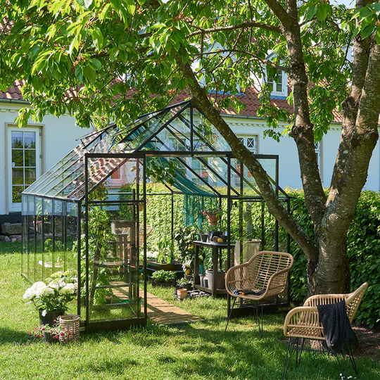 Växthus med sockel Qube + 9,9 m² 9,9 m²