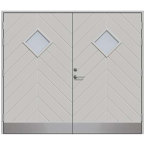 Slagport Saxtorp 2400 x 2100 mm, Ljusgrå, Frostat glas