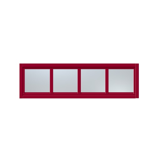 Överljus med spröjs Näs 13x4, Hallonröd, Frostat glas