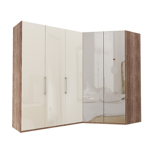 Garderob Atlanta - Mörk rustik ek 236 cm, 150 cm, Walk-in