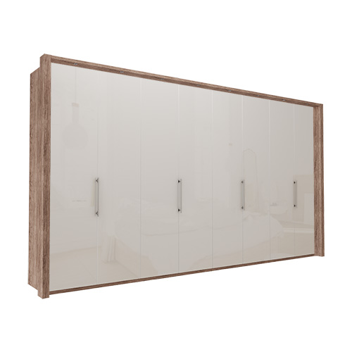Garderob Atlanta - Mörk rustik ek 216 cm, 400 cm, Med ram