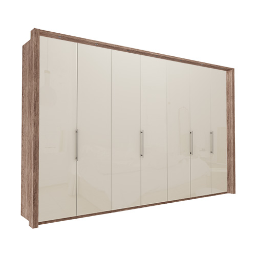 Garderob Atlanta - Mörk rustik ek 216 cm, 350 cm, Med ram