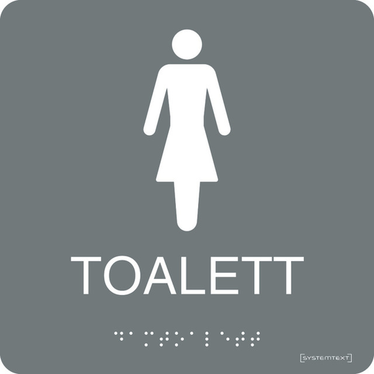 SKYLT 235011 TOALETT DAMER GRÅ | Beijerbygg Byggmaterial