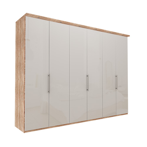 Garderob Atlanta - Ljus rustik ek 236 cm, 300 cm, Med kornisch