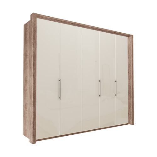 Garderob Atlanta - Mörk rustik ek 236 cm, 250 cm, Med ram