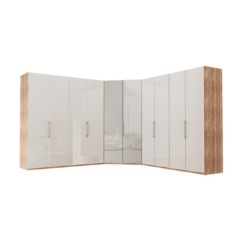 Garderob Atlanta - Ljus rustik ek 216 cm, 200 + walk-in + 200
