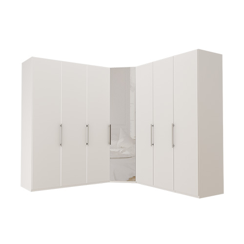 Garderob Atlanta - Vit 236 cm, Vit, 150 + hörn + 150