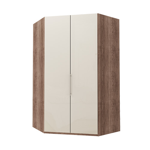 Walk-in Atlanta garderob 236 cm, Mörk rustik ek, Magnolia glas