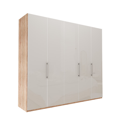Garderob Atlanta - Ljus rustik ek 216 cm, 250 cm, Utan kornisch / ram
