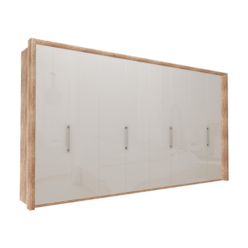 Garderob Atlanta - Ljus rustik ek 216 cm, 400 cm, Med ram
