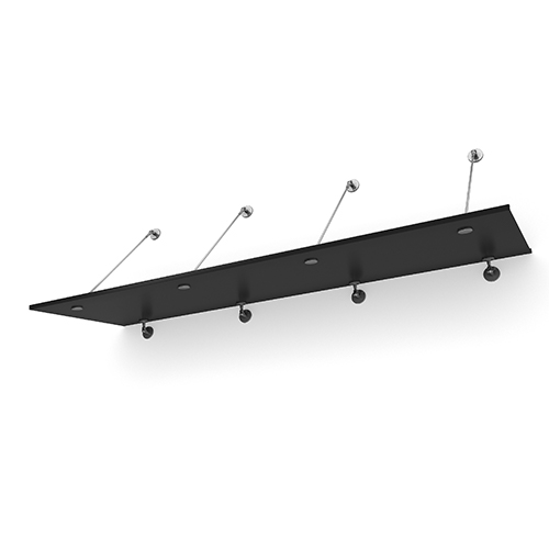 Entrétak Easy Collection - Tube Svart aluminium, 2500 mm, Svart aluminium