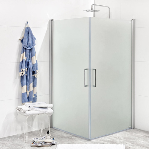 Duschvägg Noro Fix Trend Rak Frostat glas, 800 x 900 mm