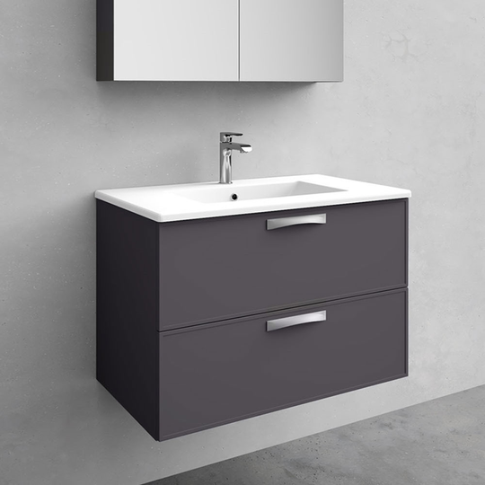 Kommod med tvättställ Noro Vogue Antracit 800 mm, Porslin