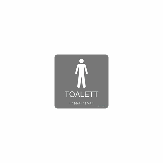 SKYLT 235111 TOALETT HERR GRÅ | Beijerbygg Byggmaterial