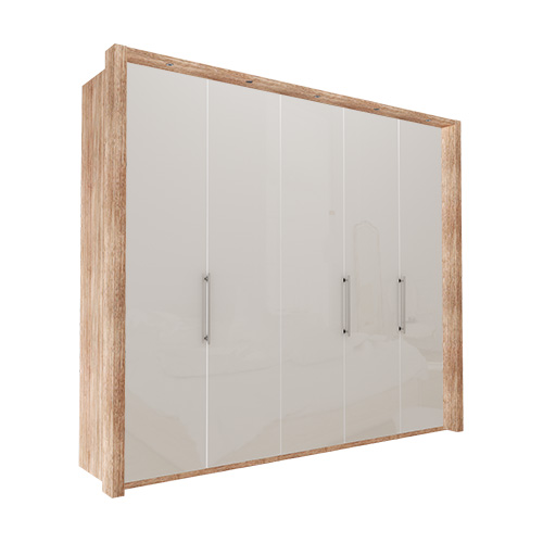 Garderob Atlanta - Ljus rustik ek 216 cm, 250 cm, Med ram