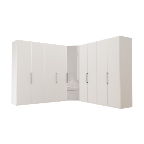 Garderob Atlanta - Vit 236 cm, Vit, 200 + hörn + 200