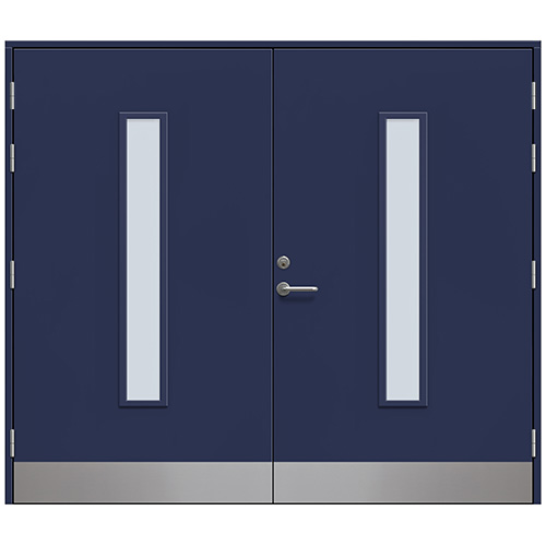 Slagport Stehag 2500 x 2100 mm, Marinblå, Frostat glas