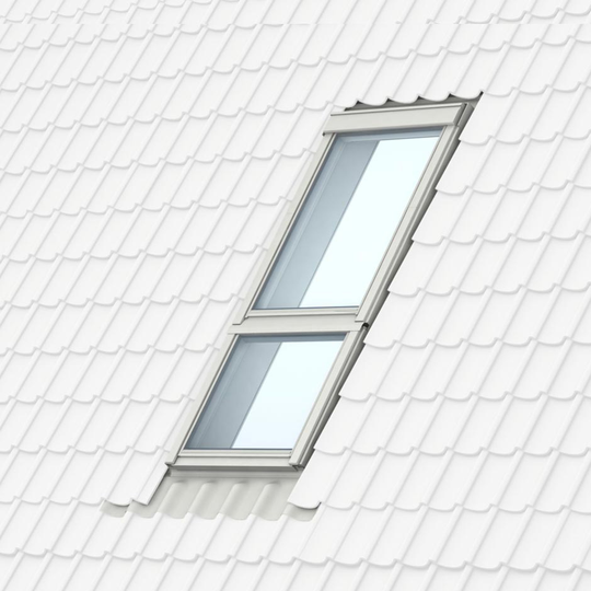 pivåfönster och fast Velux kombinerat takfönster 9 x 14, 9 x 9 dm