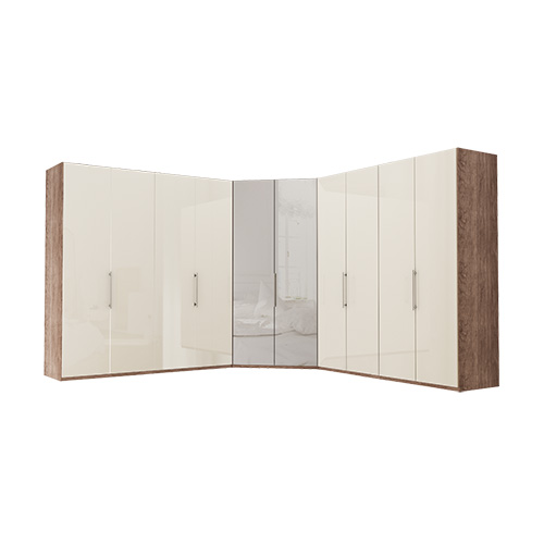Garderob Atlanta - Mörk rustik ek 216 cm, 200 + walk-in + 200