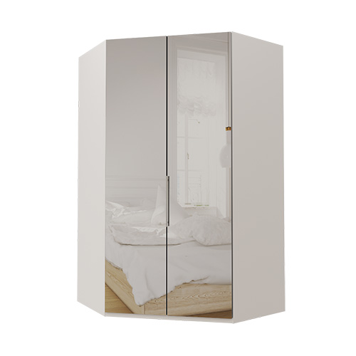 Walk-in Atlanta garderob Spegel, 236 cm, Vit