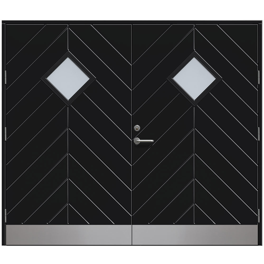 Slagport Saxtorp 2500 x 2100 mm, Cotswoldglas, Svart