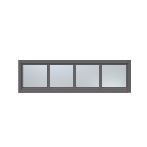 Överljus med spröjs Näs 9x4, Mörkgrå, Frostat glas