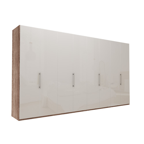 Garderob Atlanta - Mörk rustik ek 236 cm, 400 cm, Utan kornisch / ram