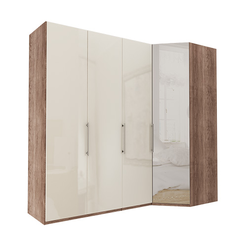 Garderob Atlanta - Mörk rustik ek 236 cm, 150 cm, Hörn