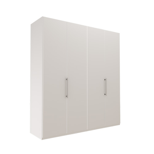Garderob Atlanta - Vit 216 cm, 200 cm, Utan kornisch / ram