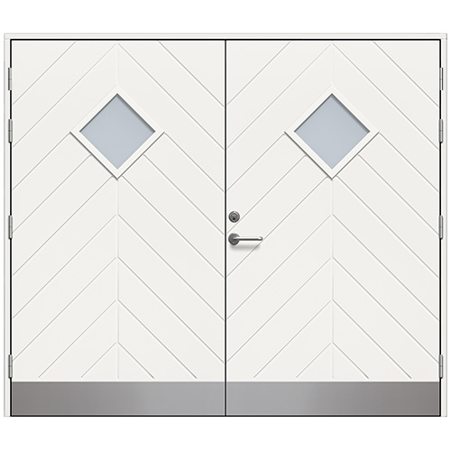 Slagport Saxtorp 2400 x 2100 mm, Vit, Frostat glas