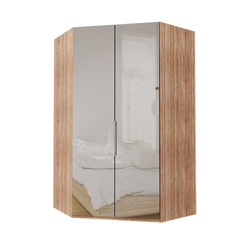 Walk-in Atlanta garderob Spegel, 236 cm, Ljus rustik ek