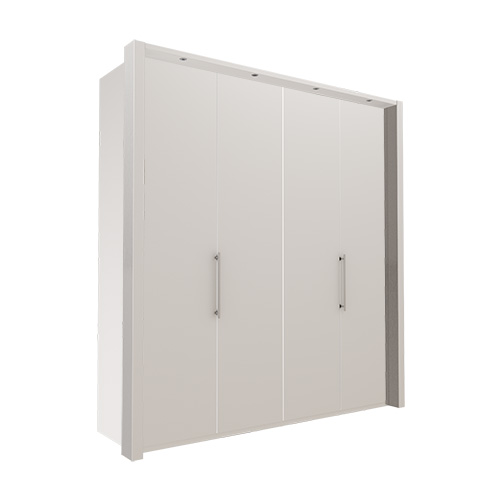 Garderob Atlanta - Vit 216 cm, 200 cm, Med ram