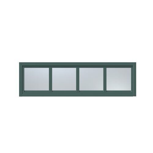 Överljus med spröjs Näs 12x4, Skogsgrön, Frostat glas